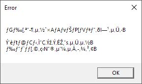 "Error" error (Mojibake)