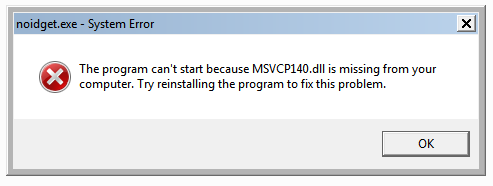 MSVCP140.dll error