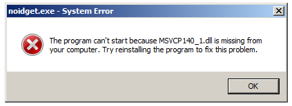 MSVCP140.dll error